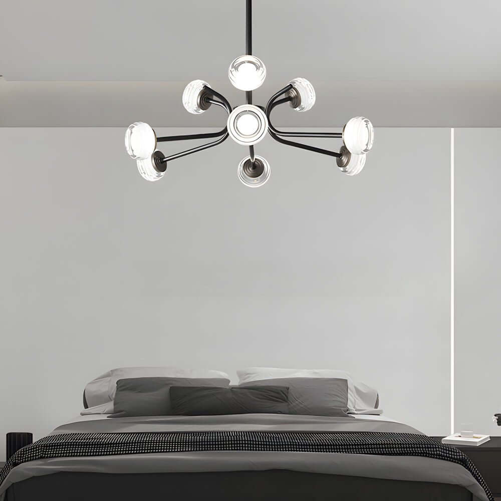Black LED Sputnik Chandelier – 9 or 16 Light Options