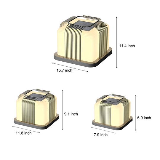 Square Creative LED Waterproof PE Shade Modern Solar Fence Post Lights