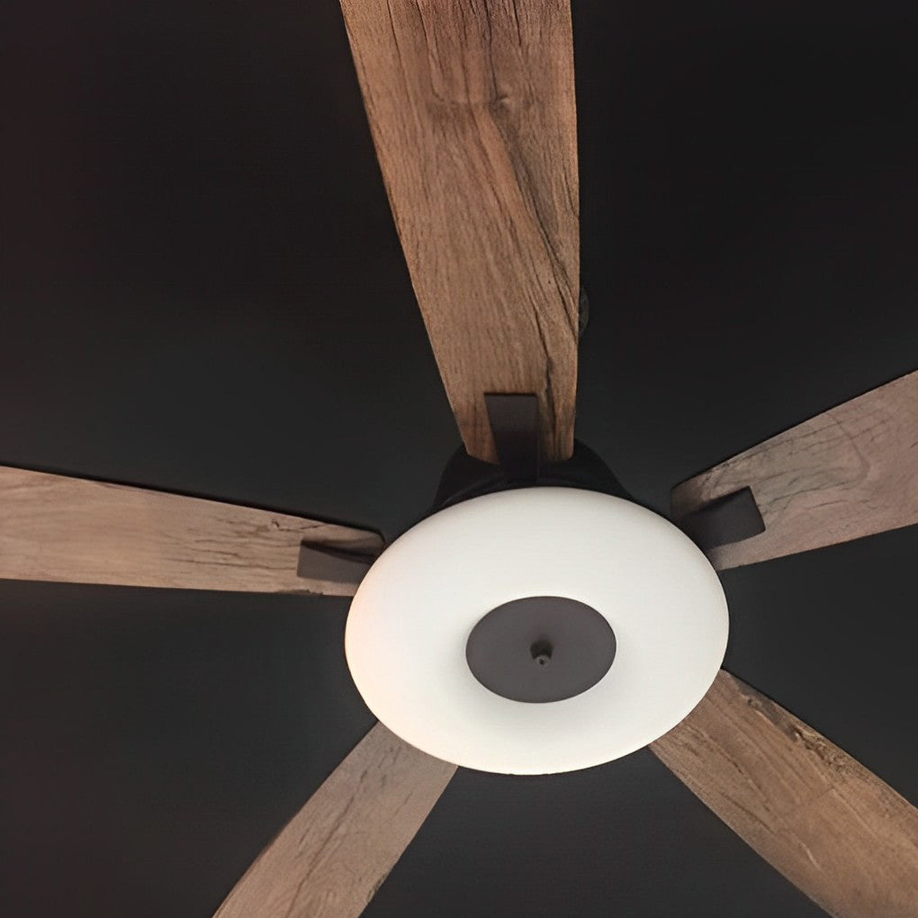 5-Blade Wooden LED Ceiling Fan Light with Remote Control