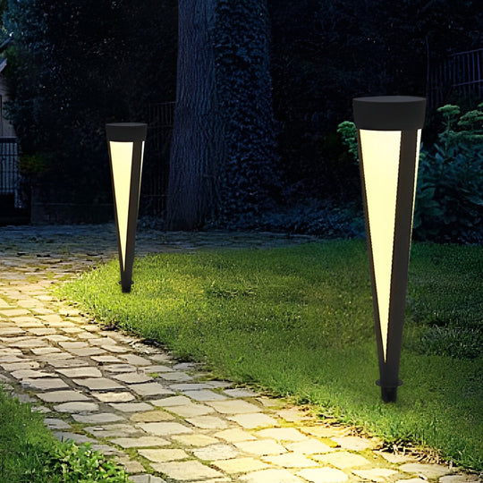 Round Gray Solar LED Outdoor Lawn Light