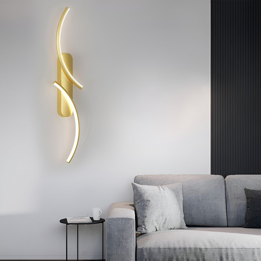 Creative S-Shaped LED Wall Sconce with 3 Step Dimming