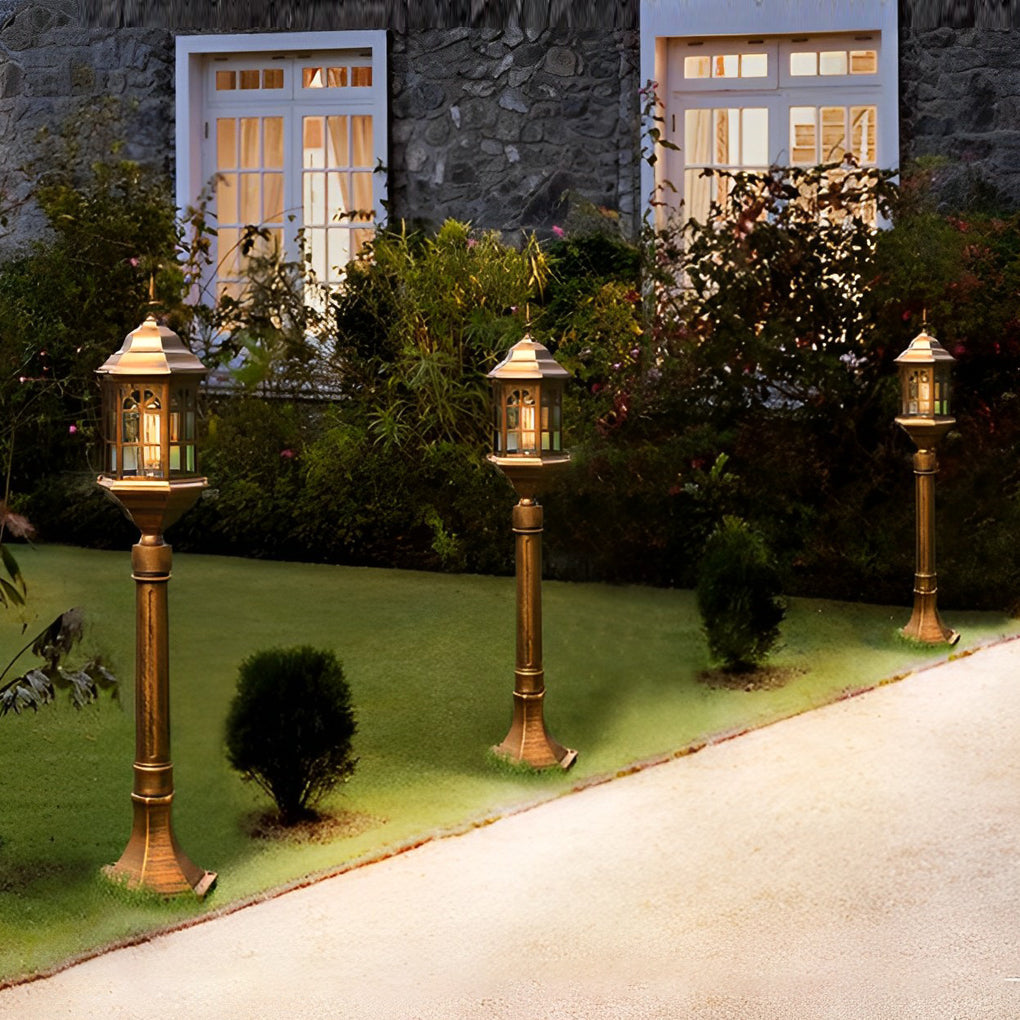 Elegant Slim Black/Bronze Outdoor Post Light with LED