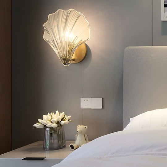 Creative Fan Shaped Glass LED Wall Sconce – 3 Step Dimming