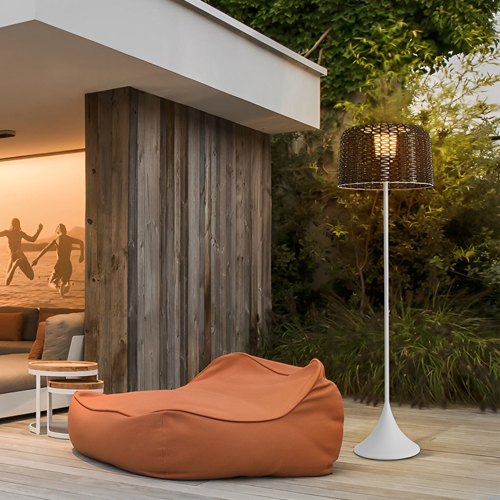 1-Light Mesh Outdoor Floor Lamp