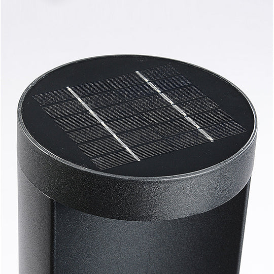 Modern Cylinder LED Outdoor Lawn Lamp Solar or Hardwired