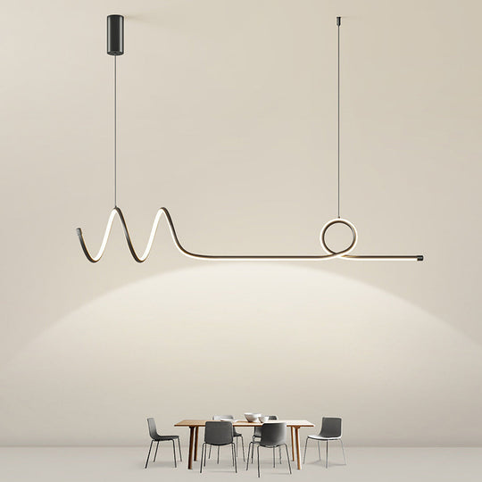 Minimalist Waves Circular Stepless Dimming LED Intelligent Chandelier