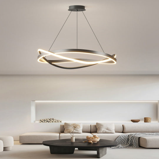 Circular Wave Rings Three-Step Dimming Minimalist Nordic Chandelier