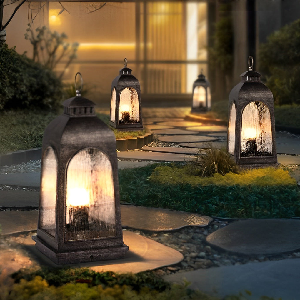 Waterproof Retro Metal Portable LED Outdoor Floor Lamp Lawn Light