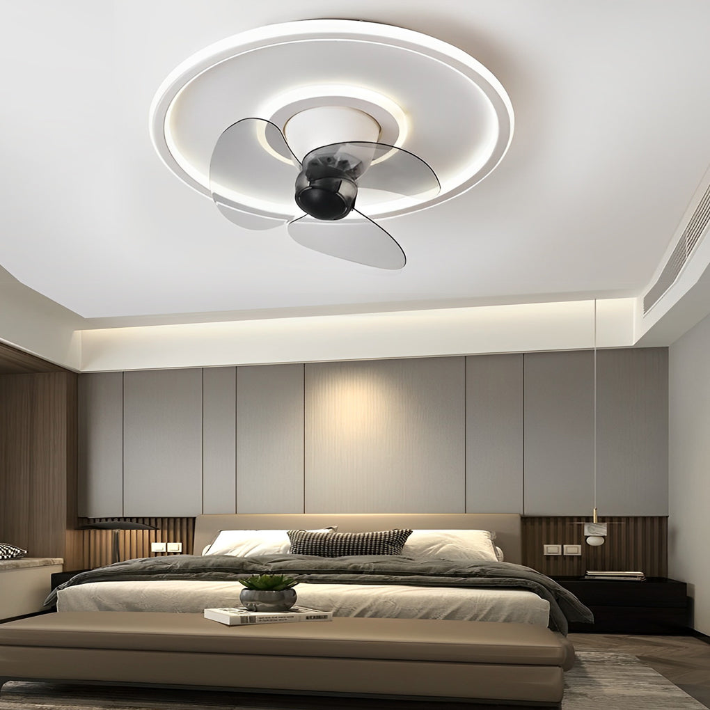 Smart 360° Rotating Dimmable LED Ceiling Fan with Invisible Blades