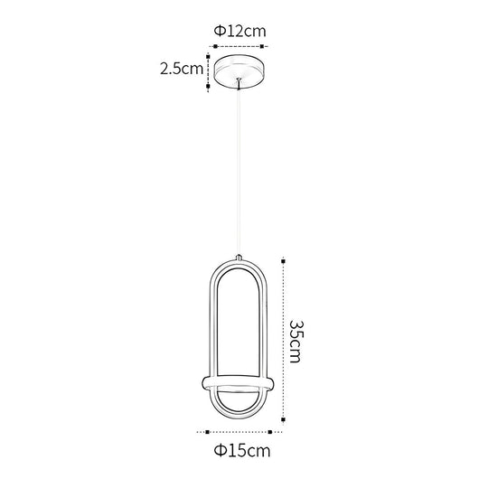 Artistic Rounded Rectangle LED Modern Pendant Lighting Kitchen Island Light