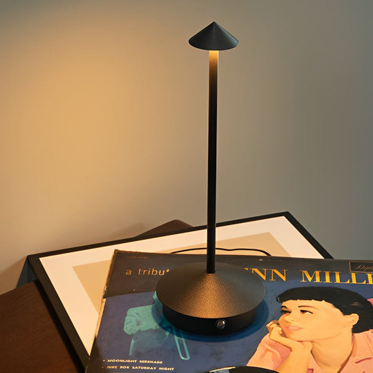 11.4" Cordless Pina Mushroom Table Lamp – Stepless Dimmable, USB Rechargeable, Warm White LED