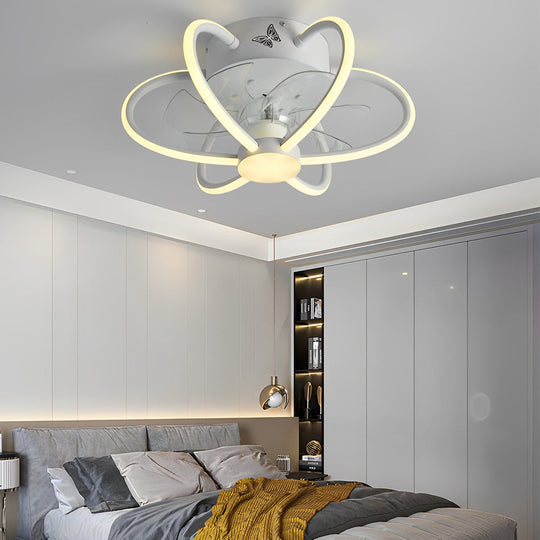 Flower Shaped Bladeless Ceiling Fan with Dimmable LED and Remote Control