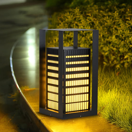 Black Industrial LED Outdoor Pathway Lantern