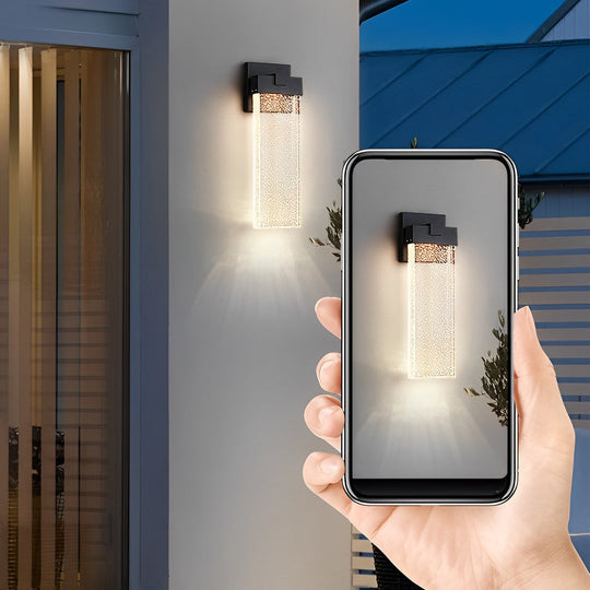 Rectangular Bubble Crystal Waterproof LED Modern Outdoor Wall Lamp