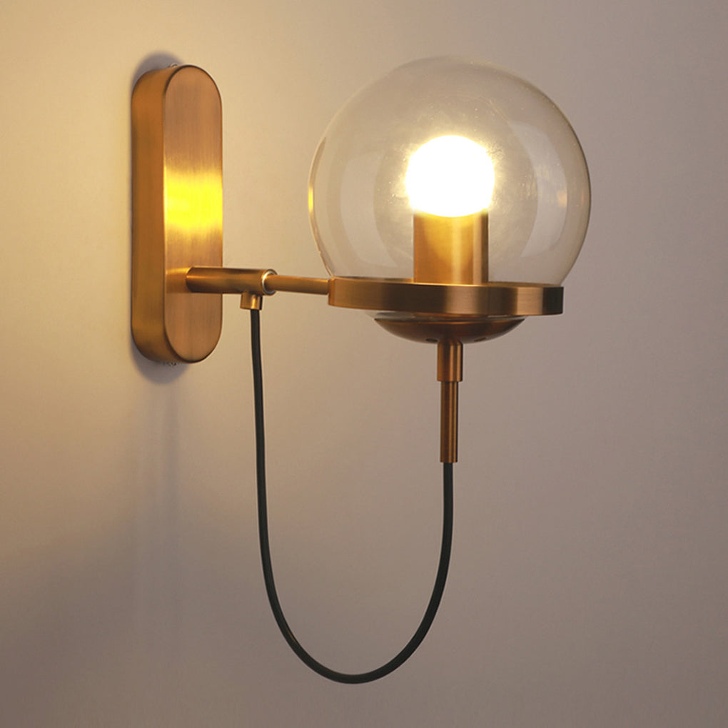 Antique Glass Ball Industrial LED Wall Lamp
