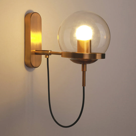 Antique Glass Ball Industrial LED Wall Lamp