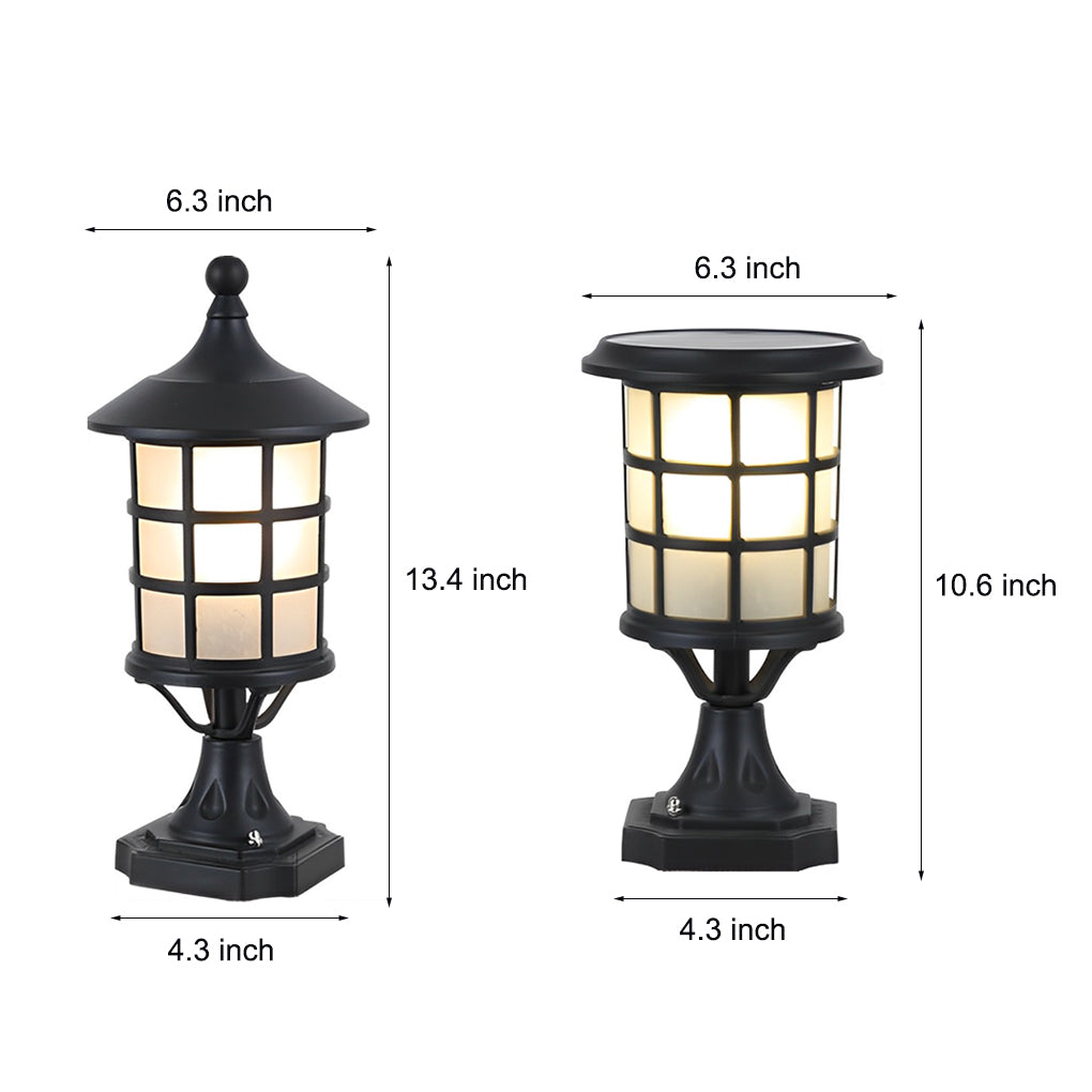 Round Cage Waterproof LED Solar Fence Post Light with Remote