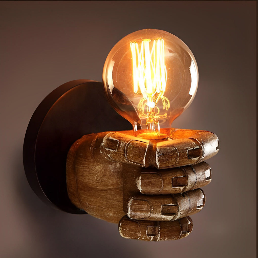 Resin Fist Retro Industrial Wall Lamp