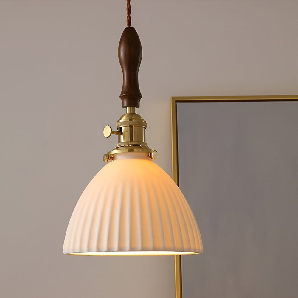 Creative Ceramic Copper LED 12W Nordic Pendant Light or Plug-in Wall Lamp