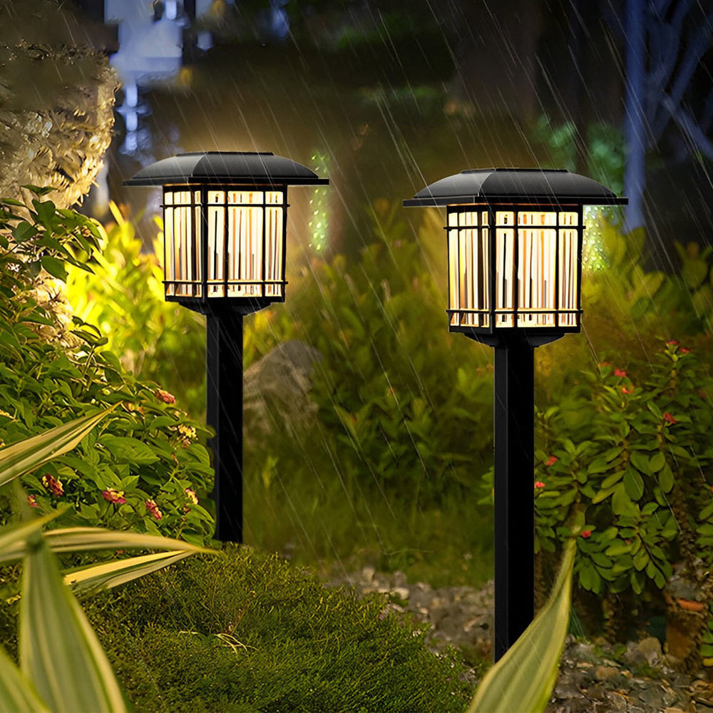 Vintage Modern Solar Square Lawn Lights Waterproof Durable Outdoor Lighting