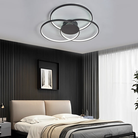 Three Rings Stepless Dimming Electroplated Metal Nordic Ceiling Light