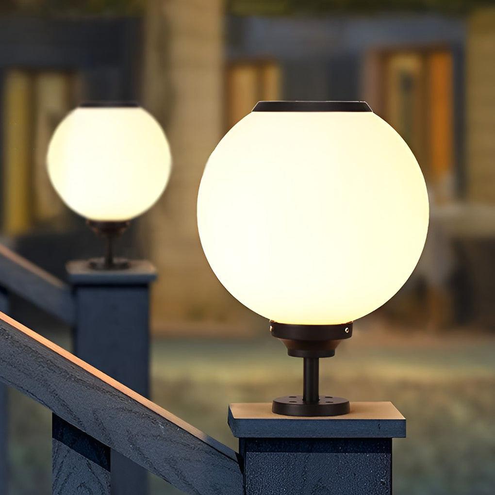 Ball Waterproof Three Step Dimming LED Solar Post Caps Lights