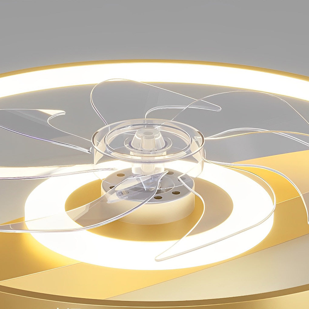 Rectangular LED Dual-Fan Nordic Bladeless Ceiling Fan