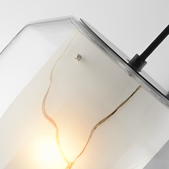 Double Glass Lampshade Creative Metal Post-Modern Pendant Light