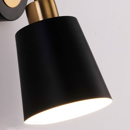 LED 3 Step Dimming Black Nordic Adjustable Wall Sconce Light