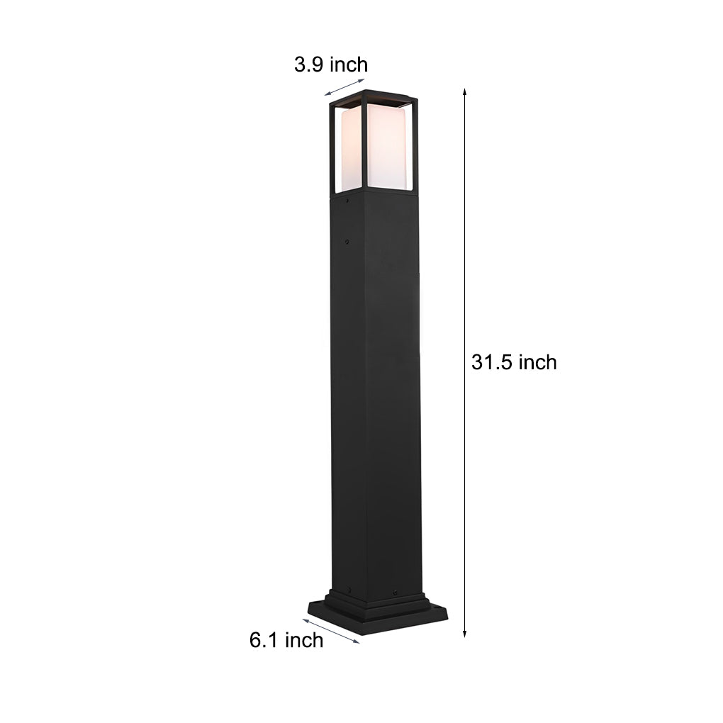 31.49 Inch High Black Aluminum Bollard Path Lights
