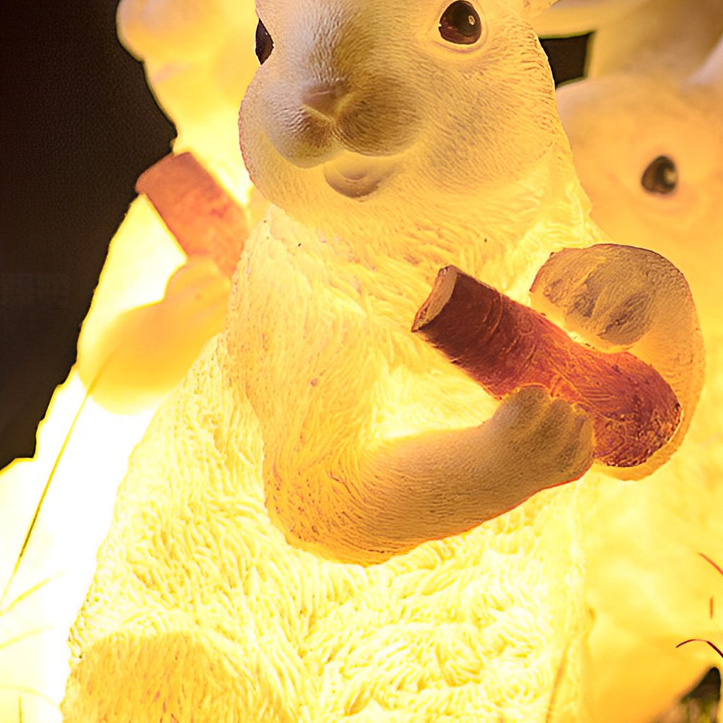 Resin and Fiberglass Rabbit Garden Lights Modern Waterproof Outdoor Lighting