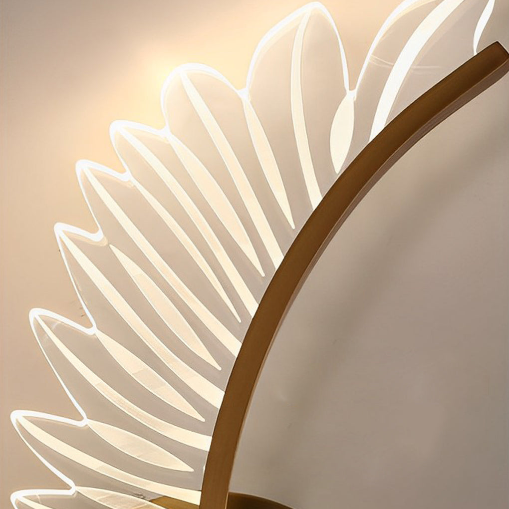 Acrylic Leaves Feathers LED Three Step Dimming Wall Lamp