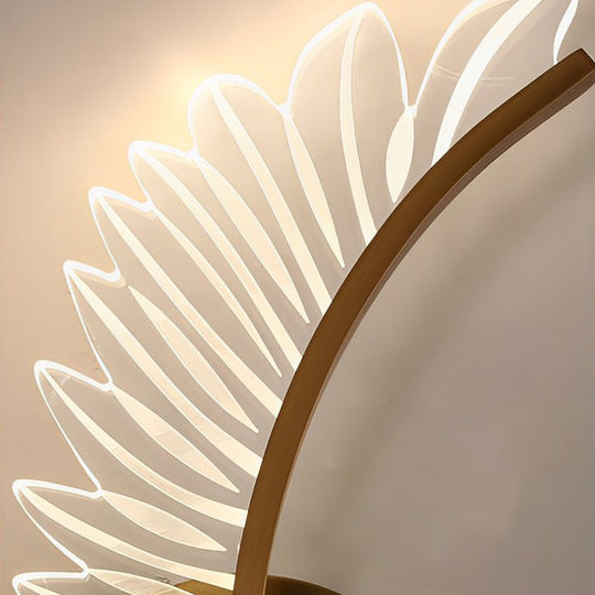 Acrylic Leaves Feathers LED Three Step Dimming Wall Lamp
