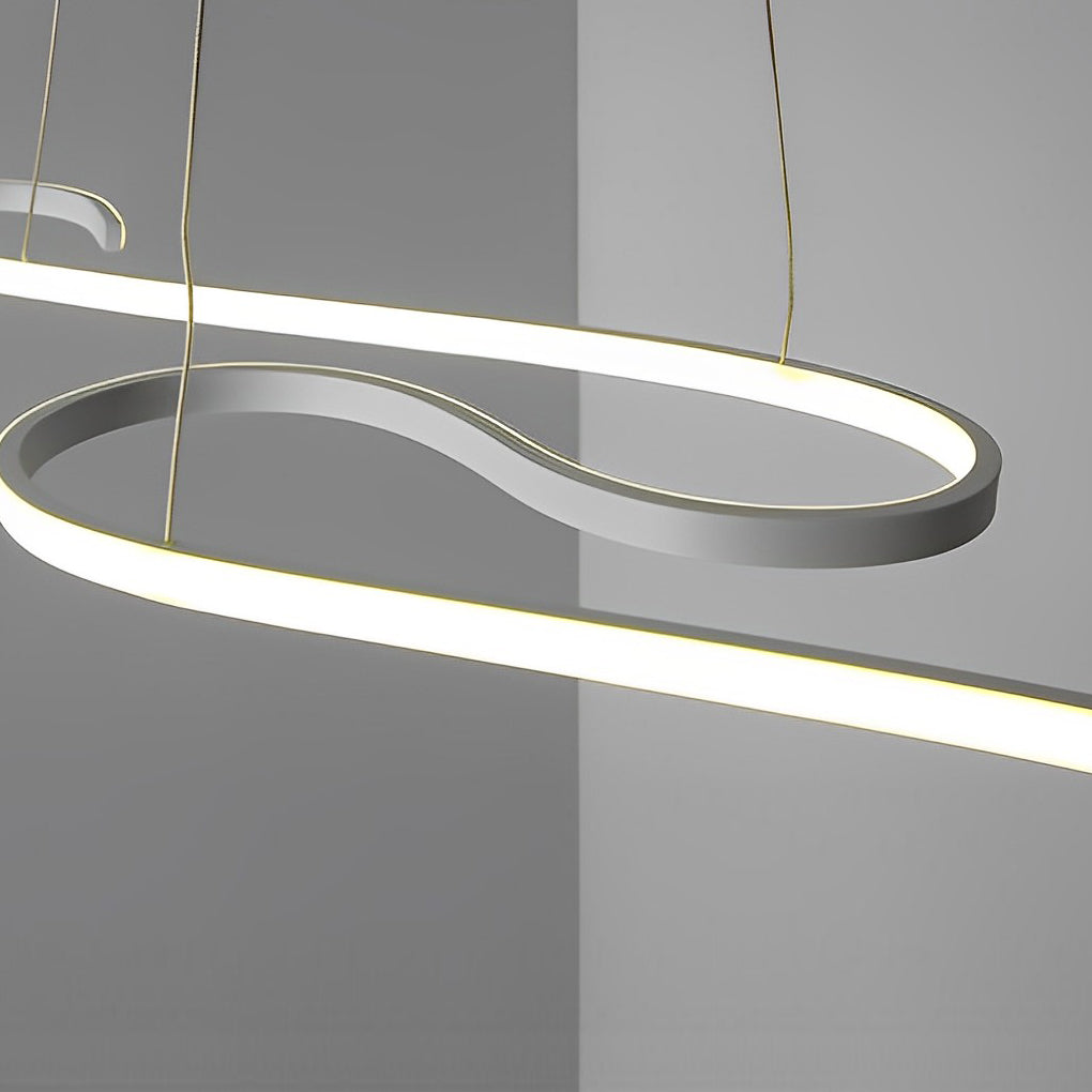 Creative Wavy Lines Stepless Dimming LED White Minimalist Chandelier