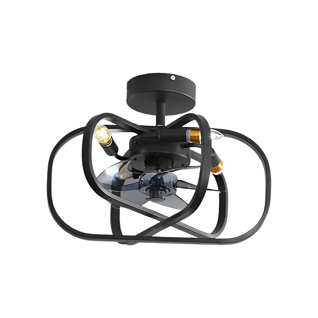 Retro Rustic Bladeless Ceiling Fan Light with Remote