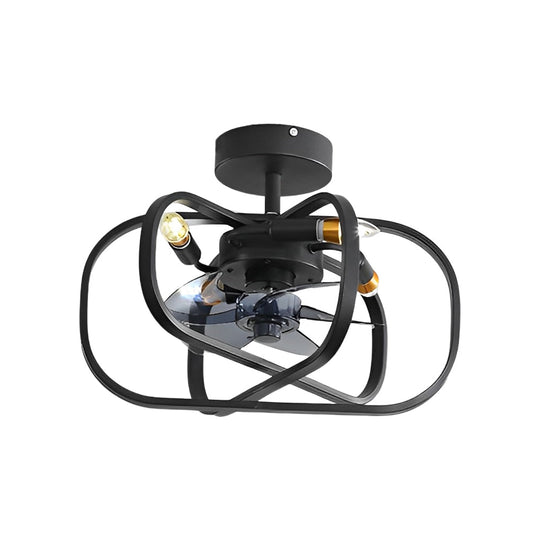 Retro Rustic Bladeless Ceiling Fan Light with Remote