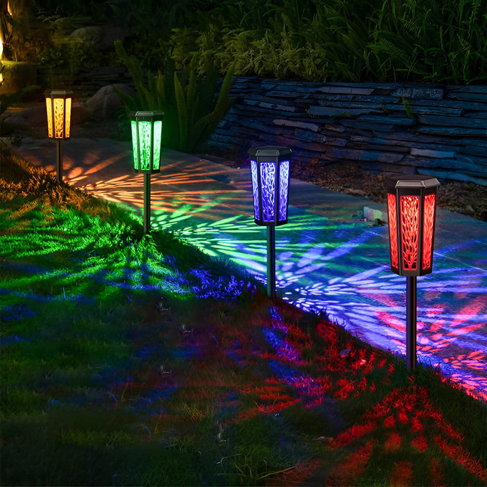 Intelligent LED Solar Stake Light Color Changing Waterproof Outdoor Ambience Enhancer