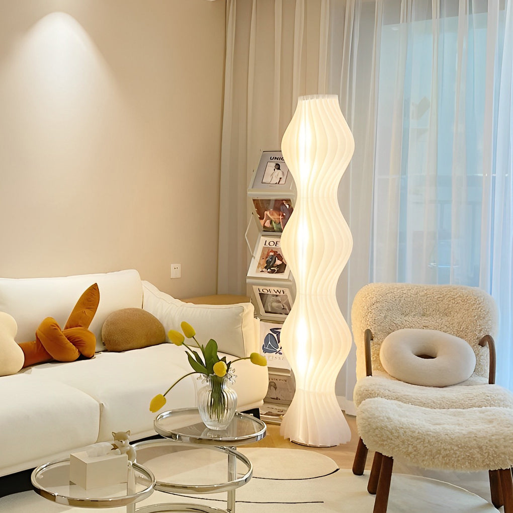 Modern Coastal LED Wavy Floor Lamp with 3-Step Dimming