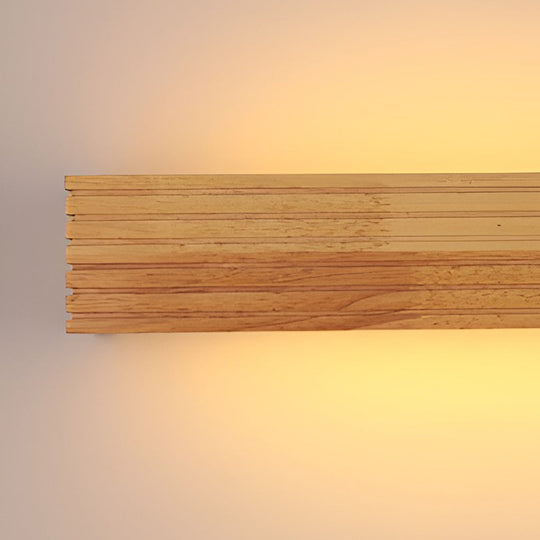 Wood Rectangular Waterproof LED Nordic Wall Sconce