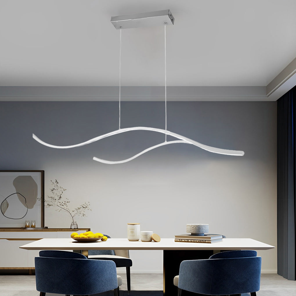 Wave Linear Hanging Branch LED Modern Pendant Light