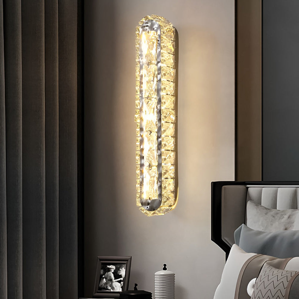 Double Strip Three Step Dimming LED Crystal Wall Lamp