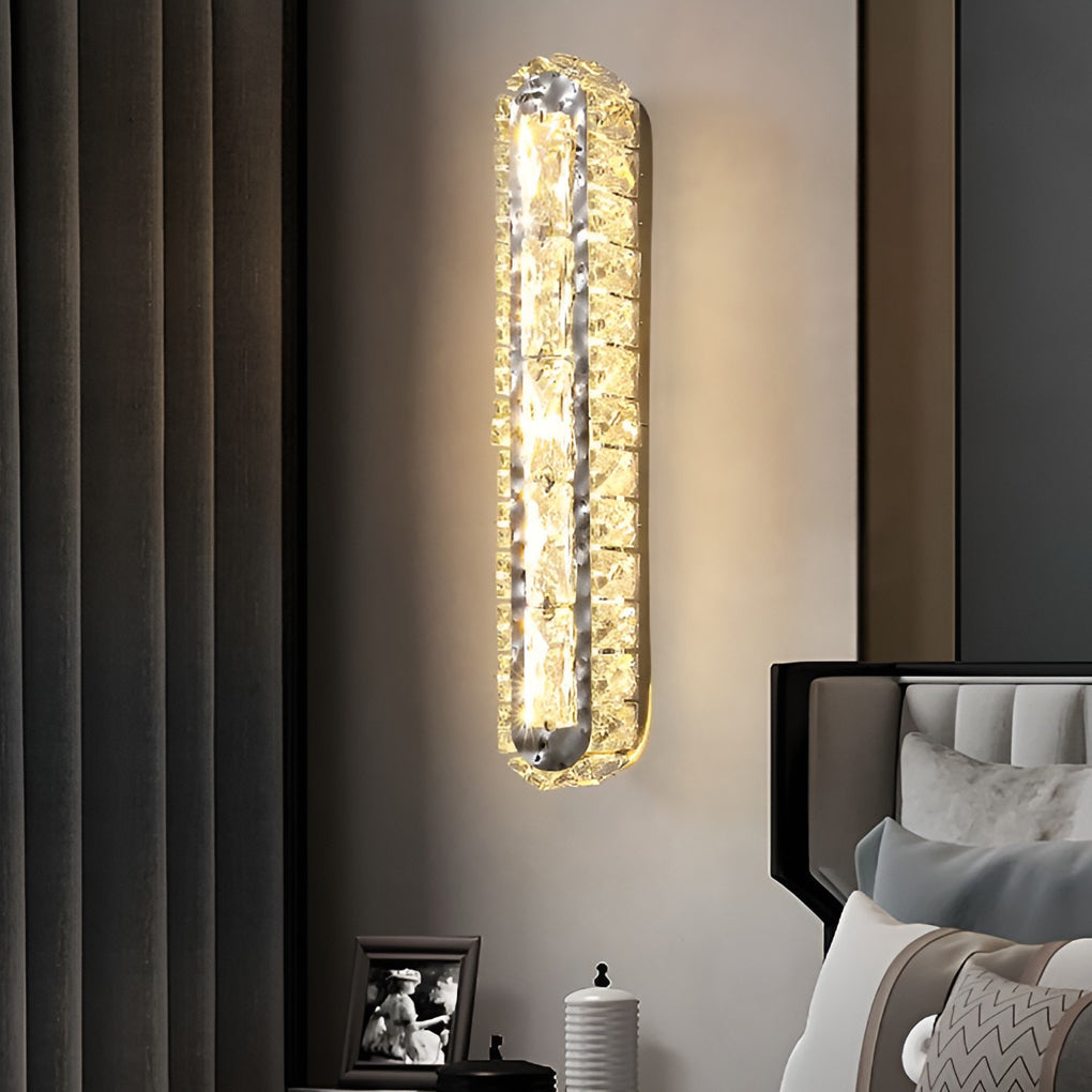 Double Strip Three Step Dimming LED Crystal Wall Lamp