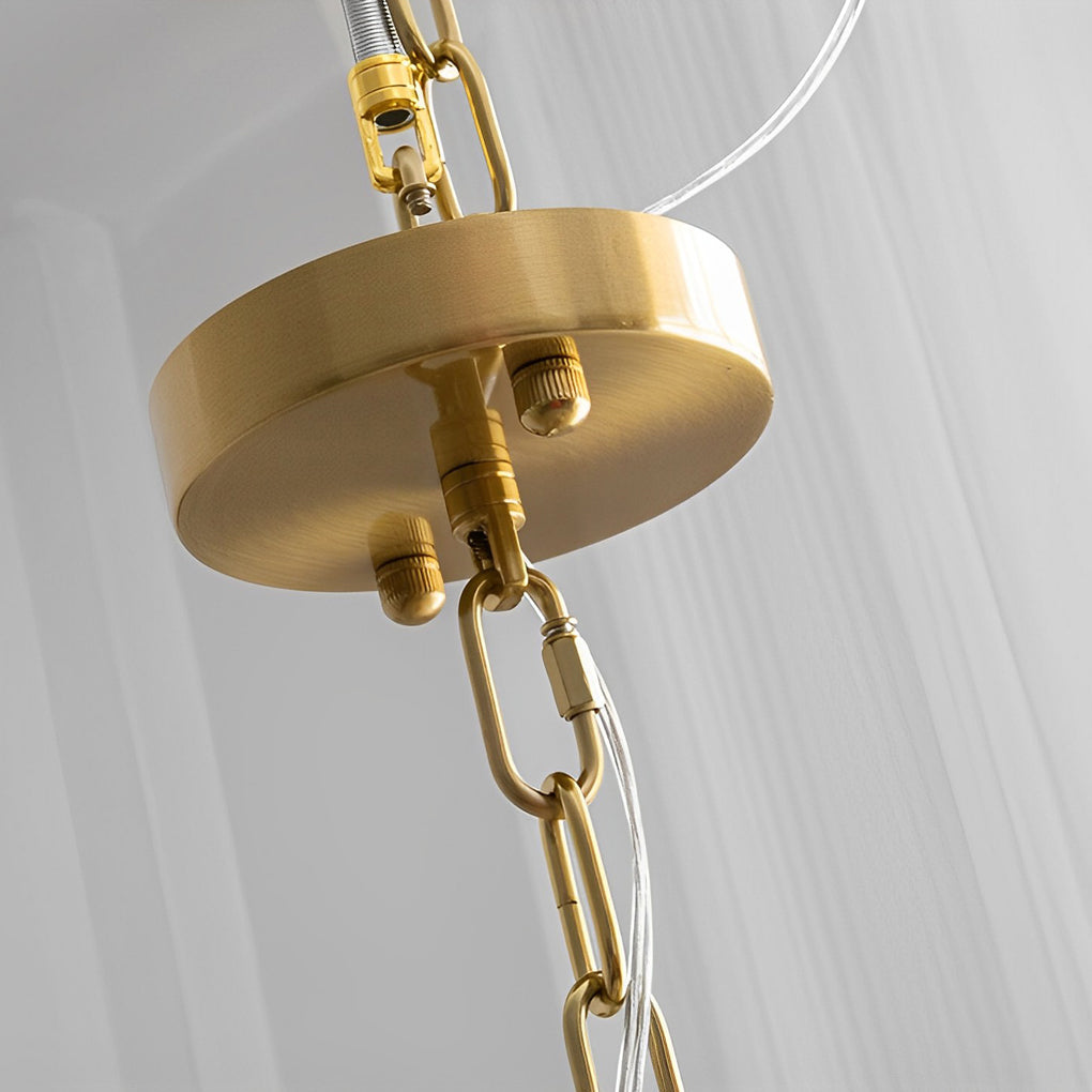 Glass LED 3-Step Dimming Luxury Pearls Decor French Style Chandelier