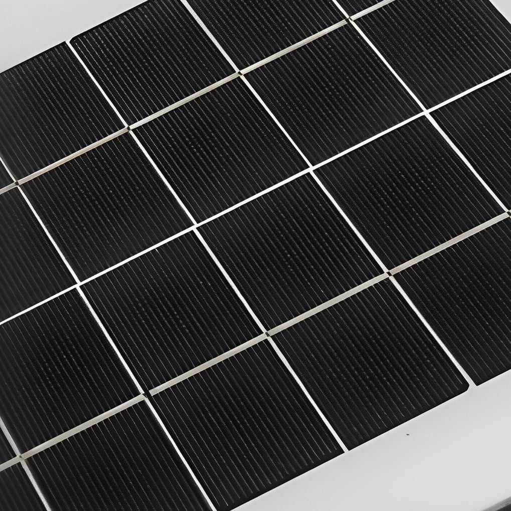 Black Solar LED Fence Post Light with Mountain Pattern Design