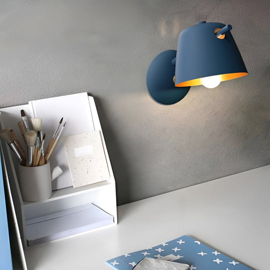 Hat-Style Matte Metal Nordic Wall Sconce
