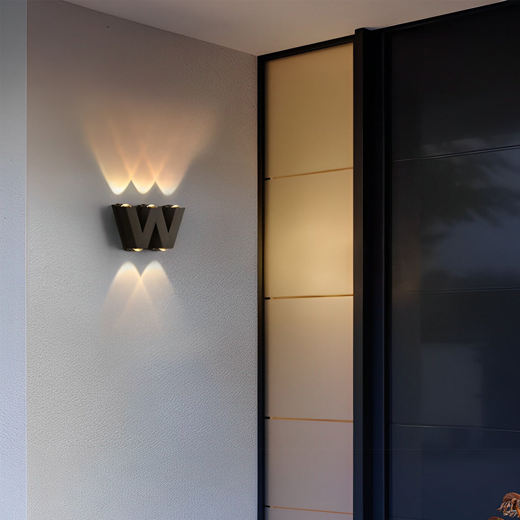 Creative Letter N V W LED Outdoor Wall Sconce Waterproof Modern Light