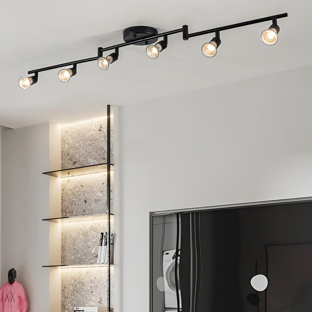 Adjustable Iron GU10 Bulb Black Nordic Ceiling Light Flush Mount