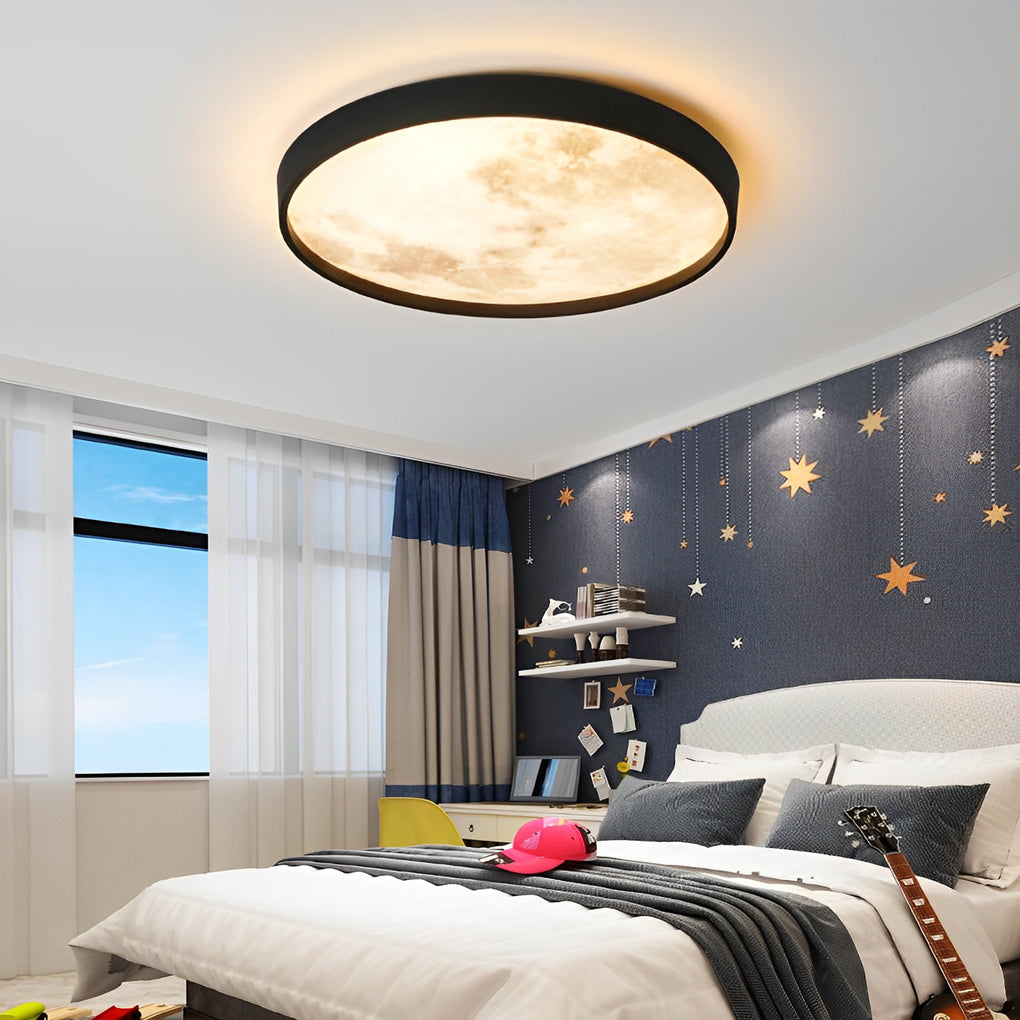 Creative Moon 3-Step Dimming LED Modern Flush Mount Ceiling Light