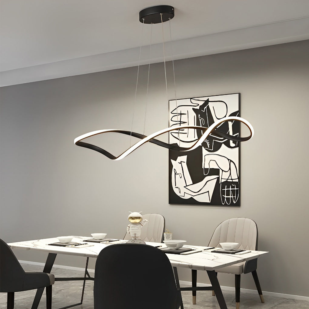 Creative Waves Stepless Dimming LED Electroplated Modern Pendant Light
