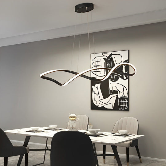 Creative Waves Stepless Dimming LED Electroplated Modern Pendant Light